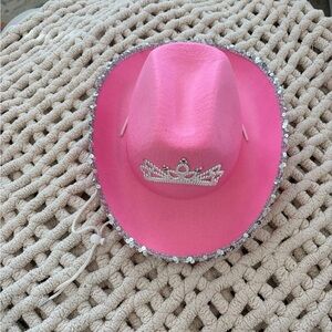 Pink Cowboy Hat with Crown Design